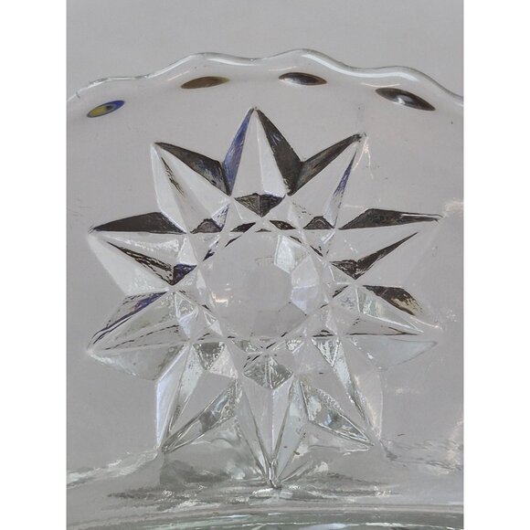 Vintage Clear Glass Starburst Design Decorative Bowl - Picture 2 of 7